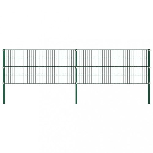 Zöld vas kerítéspanel oszlopokkal 3,4 x 0,8 m