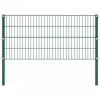 Zöld vas kerítéspanel oszlopokkal 6,8 x 0,8 m