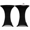 4 db fekete sztreccs asztalterítő bárasztalhoz Ø60 cm