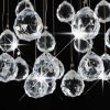 Ezüstszínű gömb alakú mennyezeti lámpa kristálygyöngyökkel 3xg9