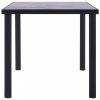 Fekete és betonszürke MDF étkezőasztal 160 x 80 x 75 cm