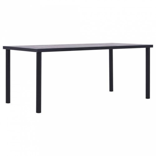 Fekete és betonszürke MDF étkezőasztal 200 x 100 x 75 cm