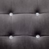 Kétszemélyes sötétszürke króm és bársony karfás kanapé