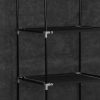 Fekete szövet ruhásszekrény tárolórekeszekkel 150 x 45 x 176 cm
