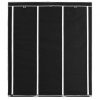 Fekete szövet ruhásszekrény tárolórekeszekkel 150 x 45 x 176 cm