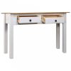 Fehér panama stílusú tömör fenyőfa tálalóasztal 110x40x72 cm