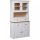 Fehér panama stílusú tömör fenyő tálalószekrény 93x40,5x180 cm