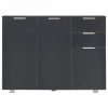 Fekete magasfényű tálalószekrény 107x35x80,5 cm