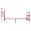 Rózsaszín fém ágykeret 140 x 200 cm