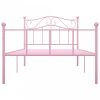 Rózsaszín fém ágykeret 100 x 200 cm