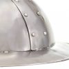Ezüstszínű antik középkori lovagi acélsisak LARP másolat