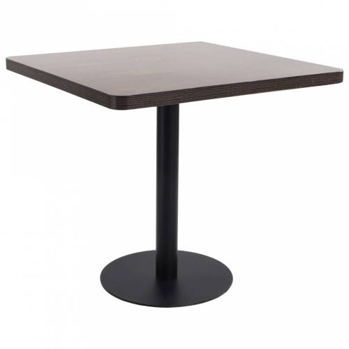 Sötétbarna MDF bisztróasztal 80 x 80 cm