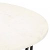 Fehér márvány textúrájú valódi kő dohányzóasztal 65x65x42 cm