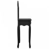 Fekete császárfa mdf fésülködőasztal ülőkével 65x36x128 cm