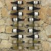 2 db fekete vas falra szerelhető bortartó állvány 18 palacknak 
