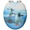 2 db pingvinmintás MDF WC-ülőke finoman záródó fedéllel