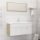 Fehér-sonoma színű forgácslap fürdőszobai bútorszett