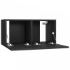 4 db fekete forgácslap TV-szekrény 60 x 30 x 30 cm