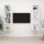 2 db fehér forgácslap falra szerelhető tv-szekrény