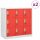 2 db világosszürke-piros acél zárható szekrény 90x45x92,5cm 