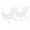 Fehér tömör fenyőfa kerti adirondack székek teázóasztallal