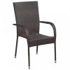4 db barna rakásolható polyrattan kültéri szék