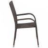 4 db barna rakásolható polyrattan kültéri szék
