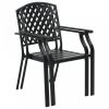 4 darab fekete acél kültéri szék rácsos dizájnnal
