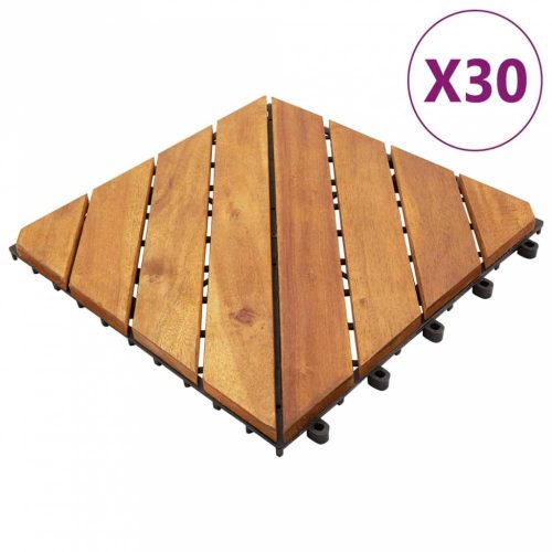 30 db barna tömör akácfa padlólap 30 x 30 cm