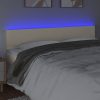 Krémszínű műbőr LED-es fejtámla 180 x 5 x 78/88 cm