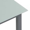 Világosszürke alumínium és üveg kerti asztal 150 x 90 x 74 cm