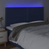 Kék szövet LED-es fejtámla 200x5x118/128 cm