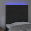 Fekete bársony LED-es fejtámla 100x5x118/128 cm