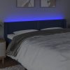 Kék szövet LED-es fejtámla 163 x 16 x 78/88 cm