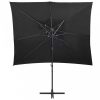 Fekete dupla tetejű konzolos napernyő 250 x 250 cm