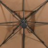 Tópszínű dupla tetejű konzolos napernyő 300 x 300 cm
