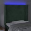 Sötétzöld bársony LED-es fejtámla 103x16x118/128 cm
