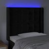 Fekete bársony LED-es fejtámla 103x16x118/128 cm