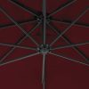 Bordó konzolos napernyő acélrúddal 250 x 250 cm