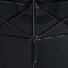 Antracitszürke dupla napernyő acélrúddal 600 cm
