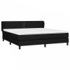 Fekete szövet rugós ágy matraccal 160x200 cm