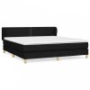 Fekete szövet rugós ágy matraccal 180 x 200 cm