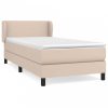 Cappuccino színű műbőr rugós ágy matraccal 90 x 200 cm