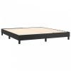 Fekete műbőr rugós ágy matraccal 160 x 200 cm