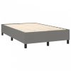 Sötétszürke szövet rugós ágy matraccal 140 x 190 cm
