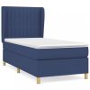 Kék szövet rugós ágy matraccal 80 x 200 cm
