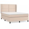 Cappuccino színű műbőr rugós ágy matraccal 140 x 190 cm