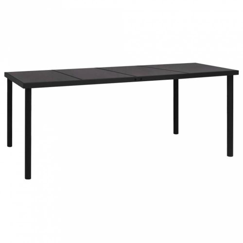 Fekete acél kerti asztal 190 x 90 x 74 cm