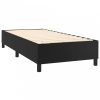 Fekete műbőr rugós ágy matraccal 90 x 200 cm