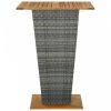 Szürke polyrattan és tömör akácfa bárasztal 80 x 80 x 110 cm